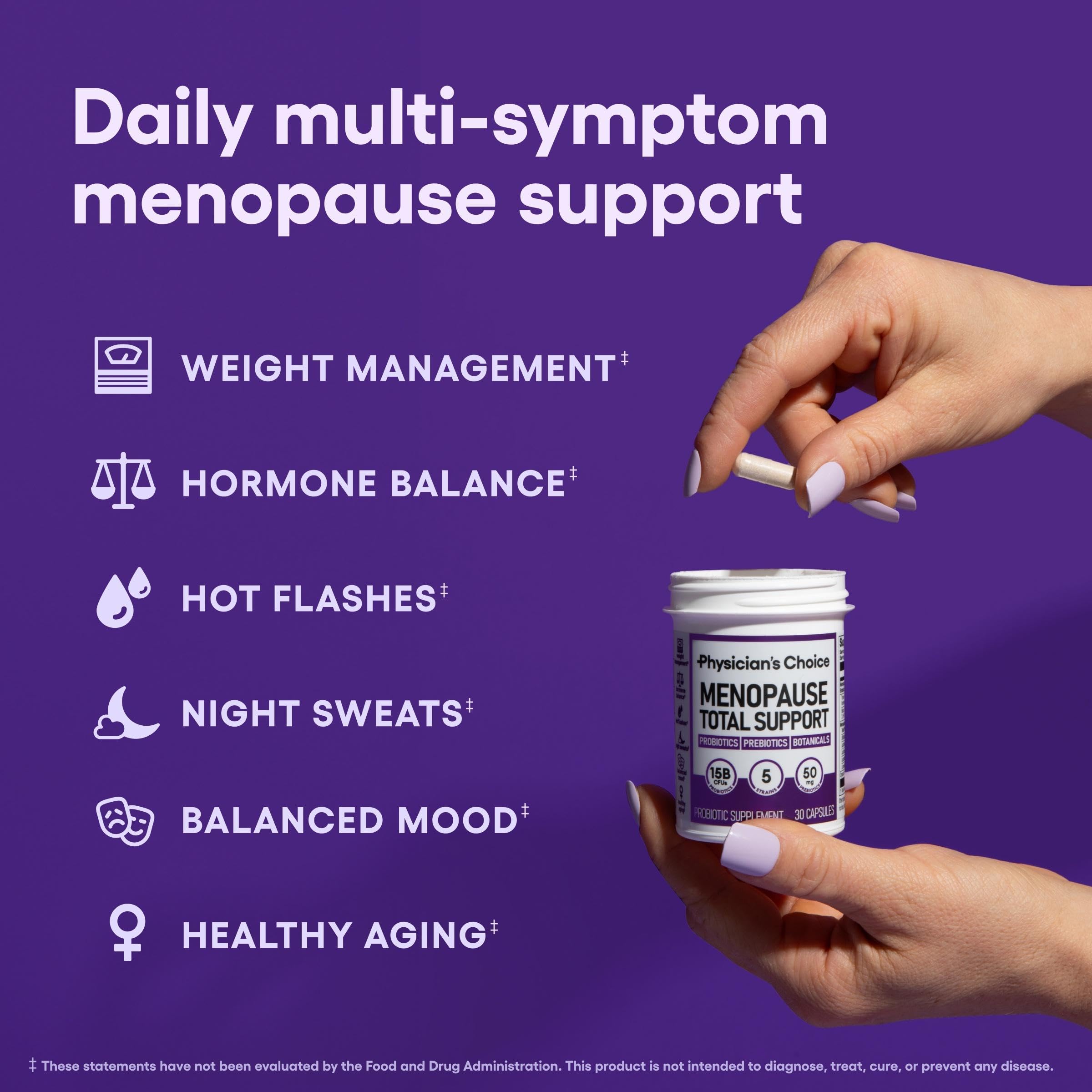 Physician's Choice Menopause Probiotic - Sample Pack Size - Supports Hormone Balance, Hot Flashes
